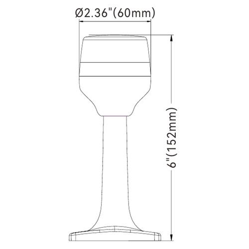 LANTERNSTÅNG LED 6" FAST SV