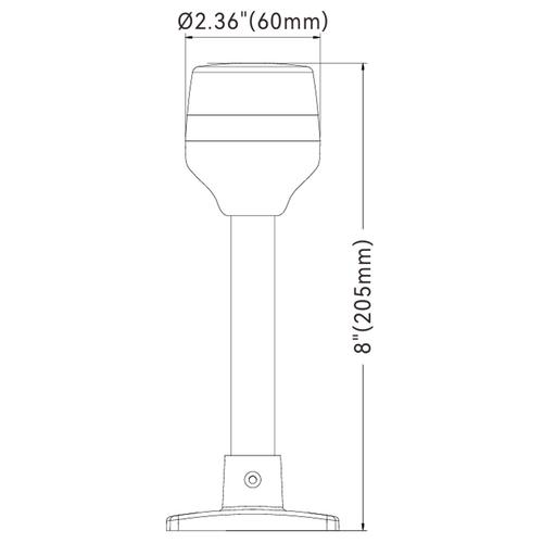 LANTERNSTÅNG LED 8" FAST VIT