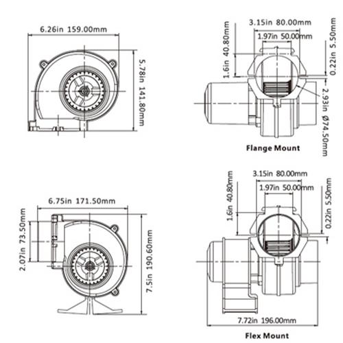 MOTORRUMSFLÄKT 24V 220M3/TIM.