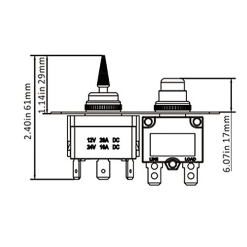MANÖVERPANEL MED SÄKRING 12/24