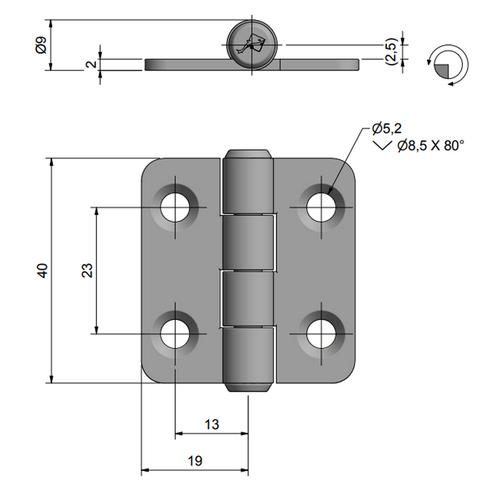GÅNGJÄRN 40X38 SVART ROCA
