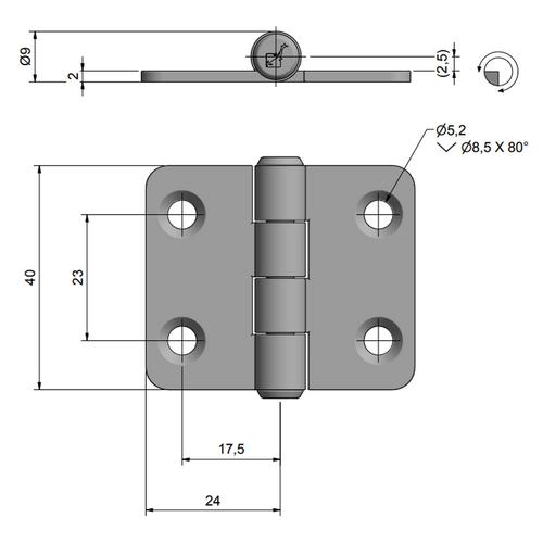 GÅNGJÄRN 40X48 SVART ROCA