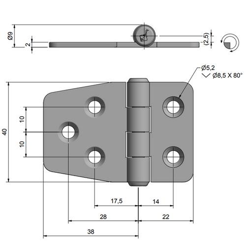 GÅNGJÄRN 40X59 SVART ROCA