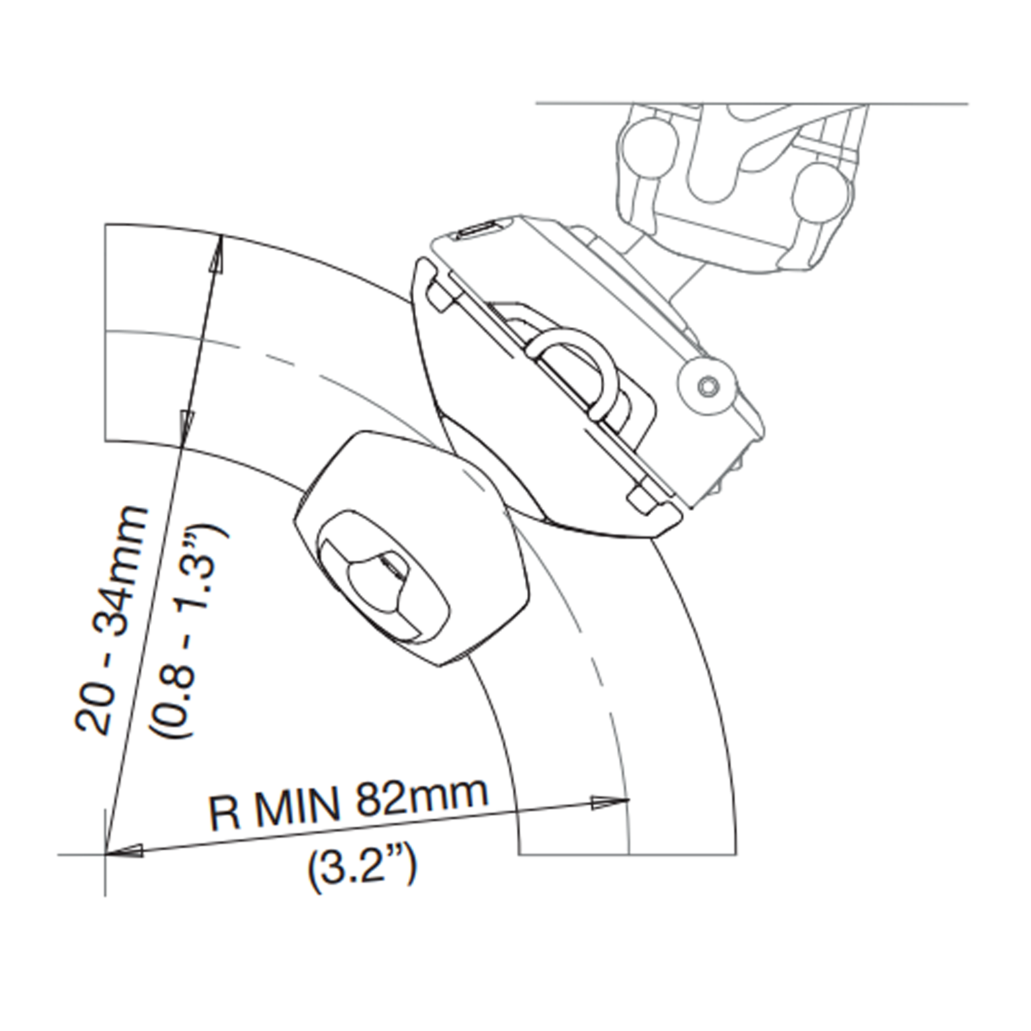 Rokk Mini Bas Rörfäste 19-34mm