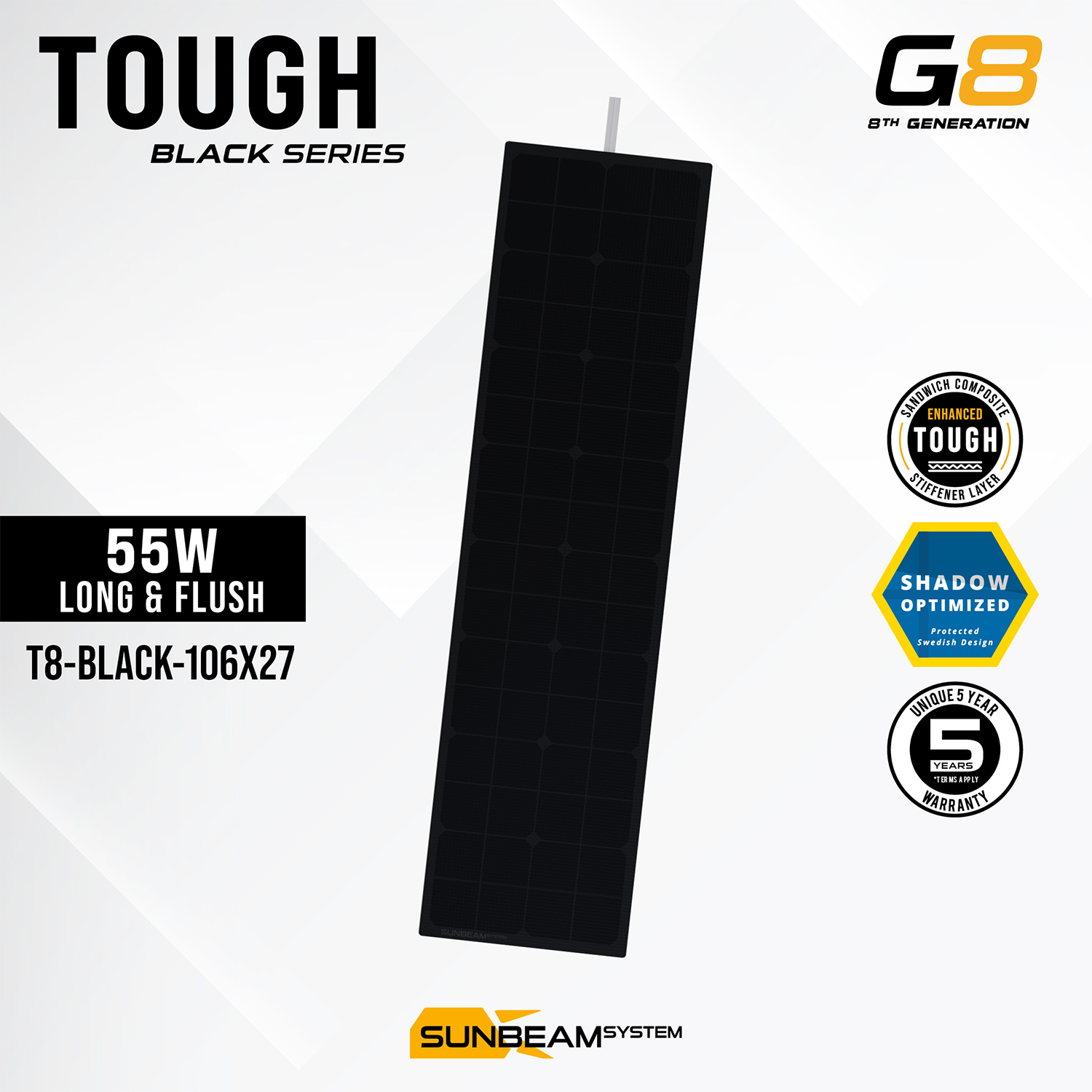 Solpanel 55w Sunbeam Longfl Bl
