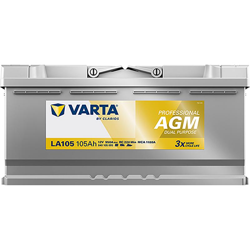 Batteri Varta Agm Dual 105ah