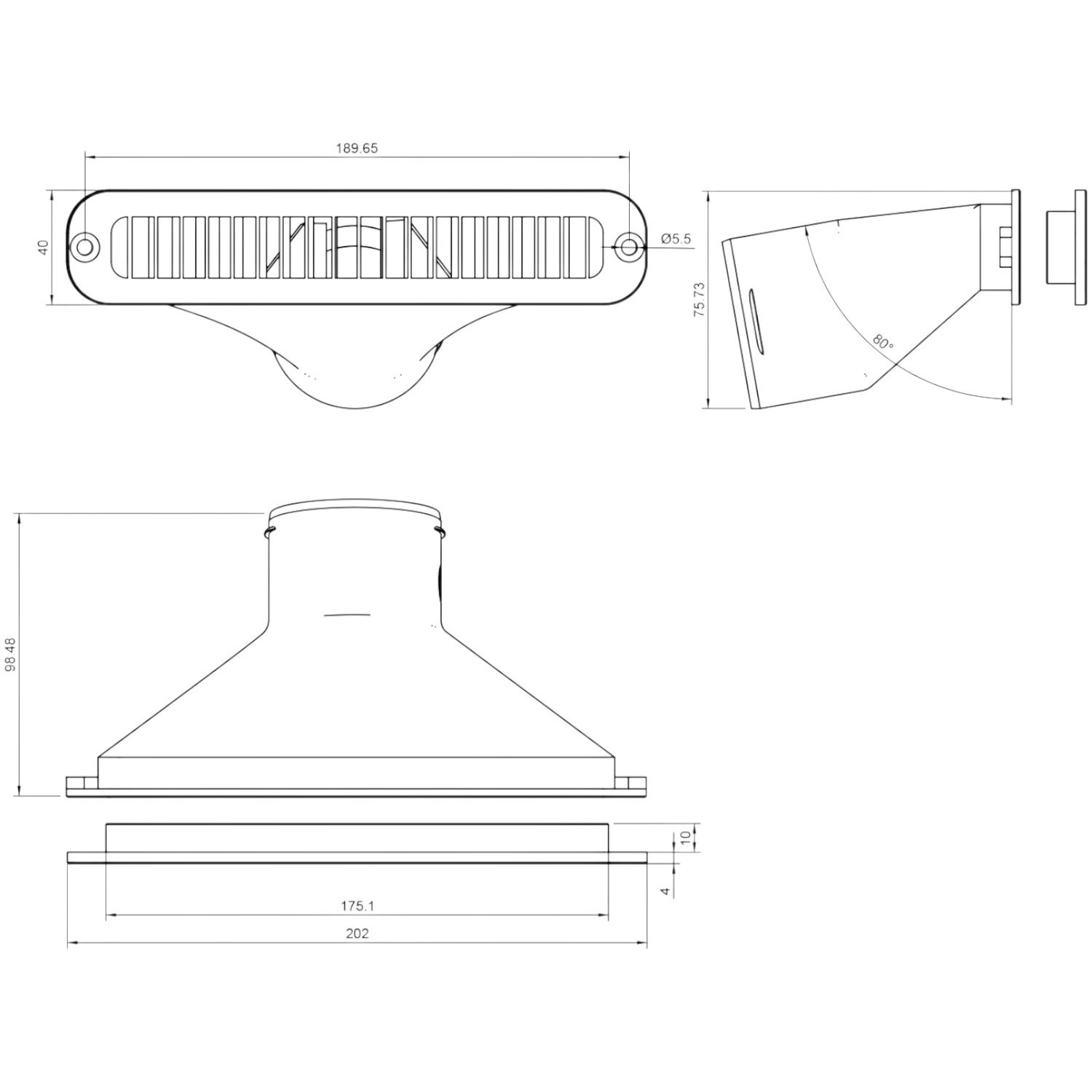 Defrostermunstycke 60mm