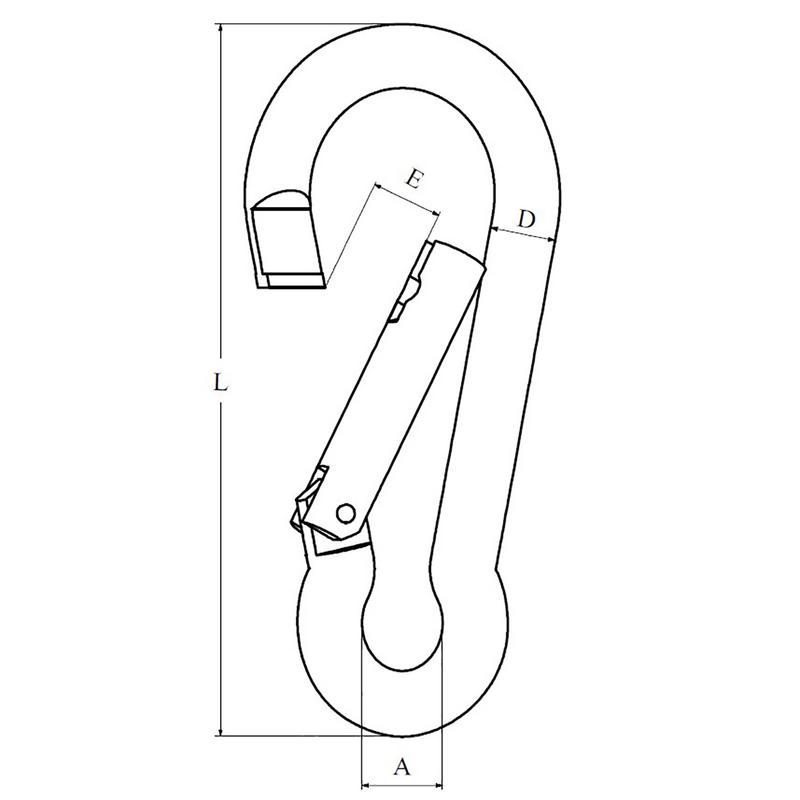 Brandkårshake 6x60mm Rf