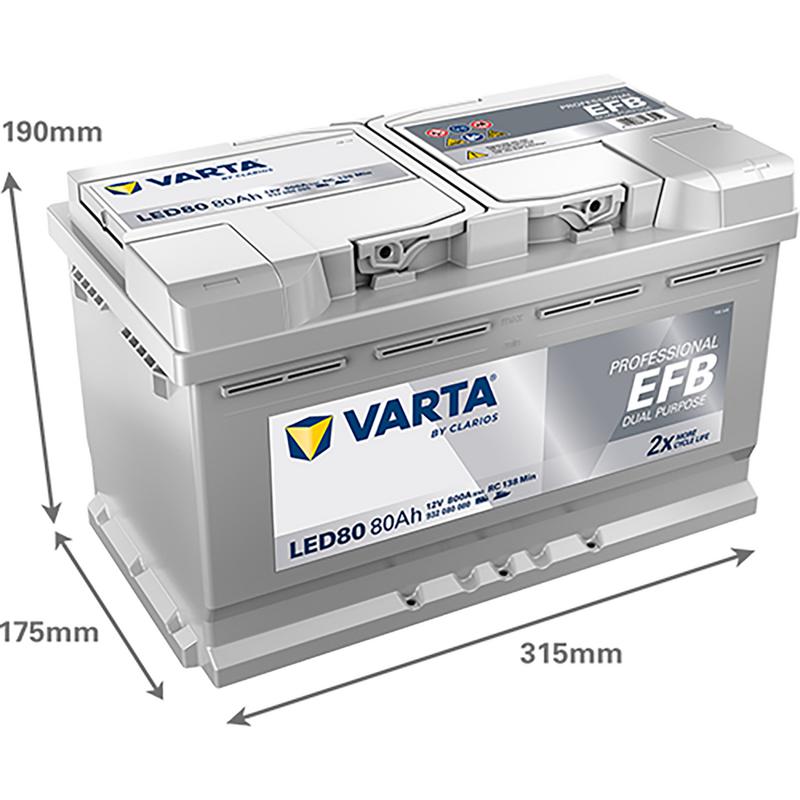 Batteri Varta Efb 80ah 800cca