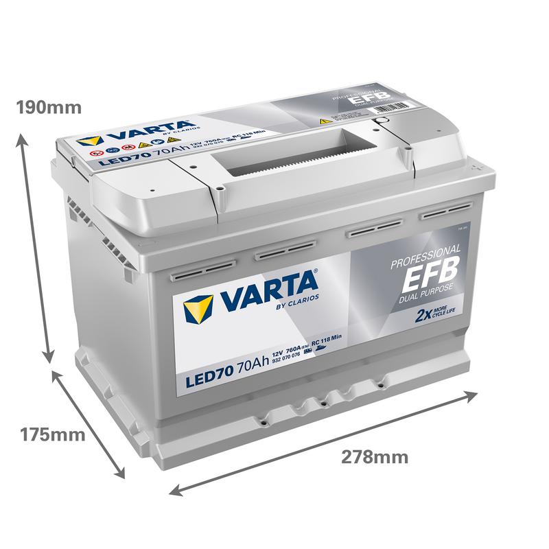 Batteri Varta Efb 70ah 760cca