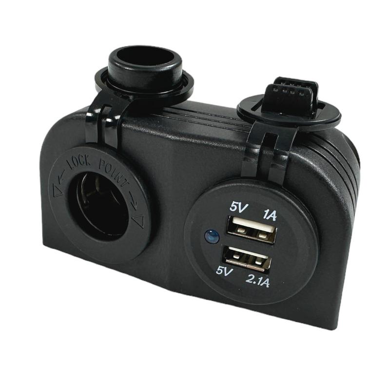 Eluttag Utanpå 12v Med 2 X Usb