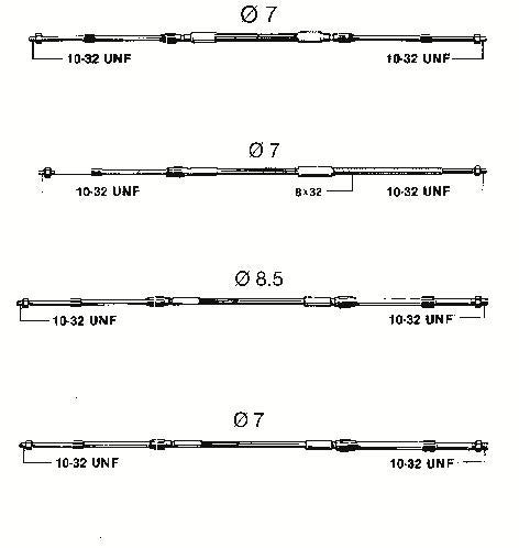 Reglagekabel C2 5f 1.53m