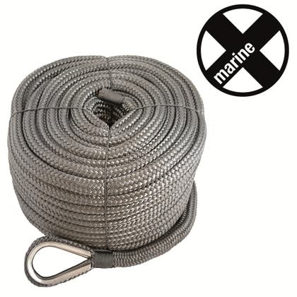 Ankarlina Flätad Grå 12mm 35m