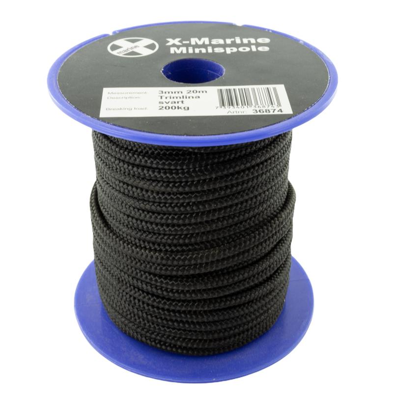 Minispole 3mm 20m Svart
