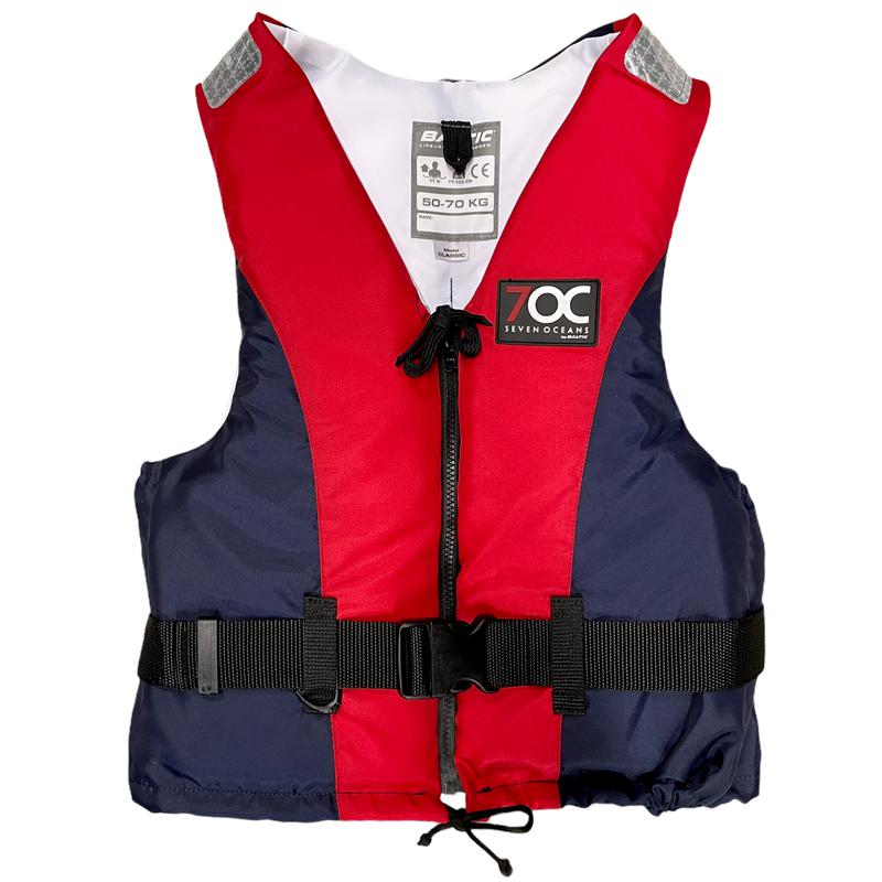 7oc Flytväst Röd/marin 30-50kg