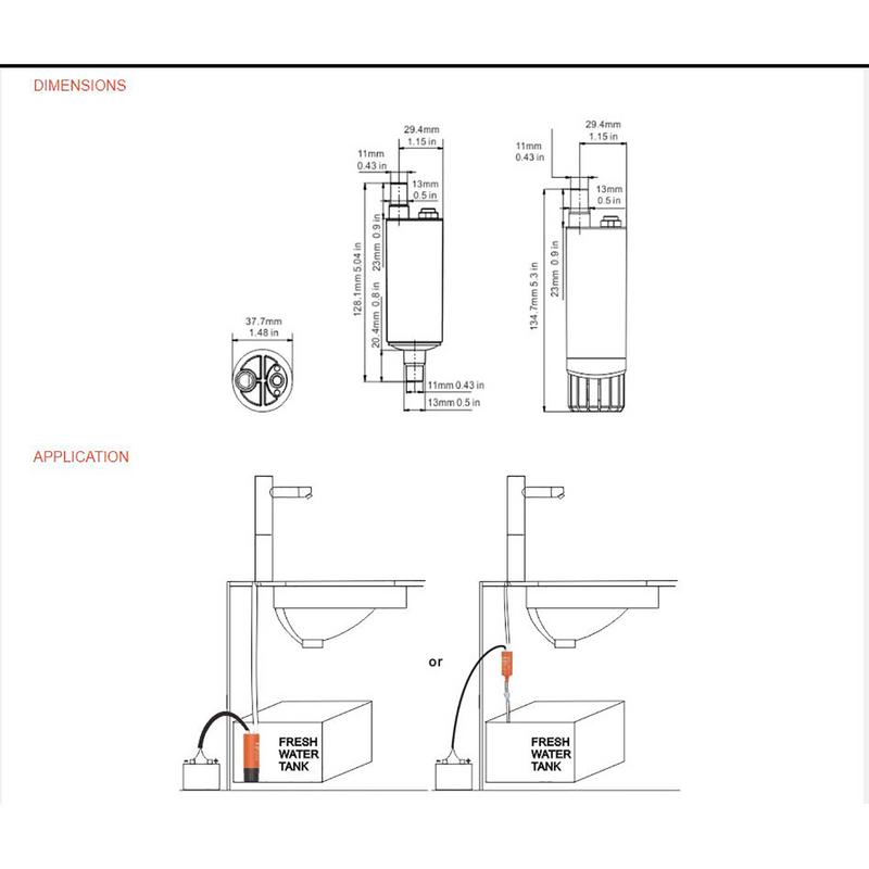 Pump In-line 12,6l 12v