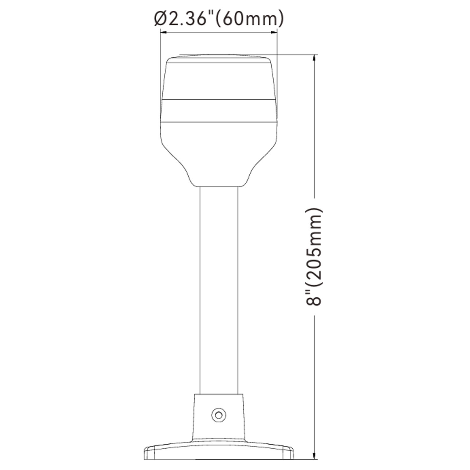 Lanternstång Led 8" Fast Vit
