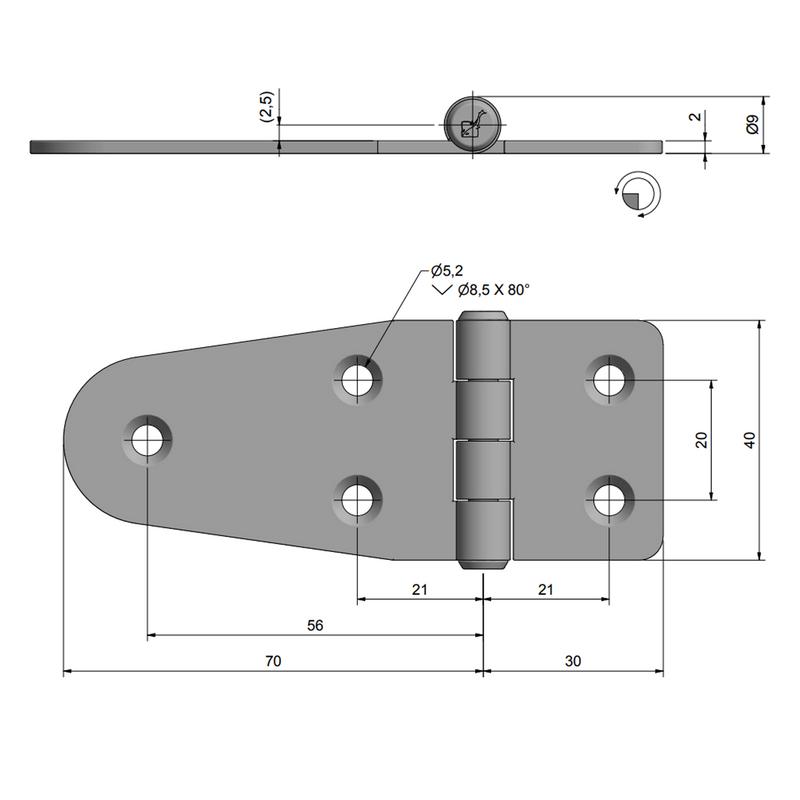Gångjärn 40x100 Rf316 Roca