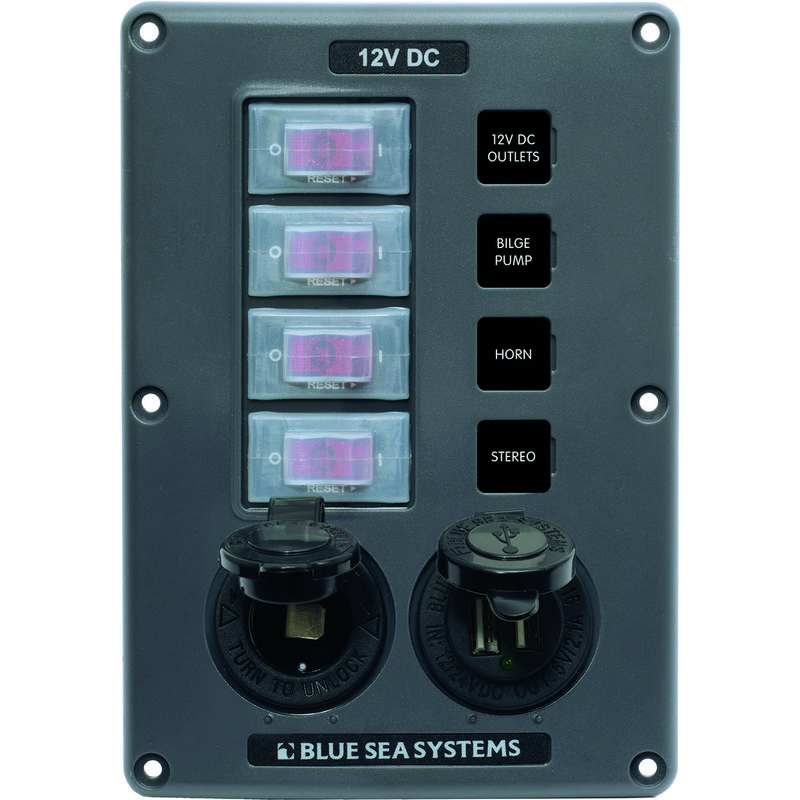 Vattentät Elpanel 4pos +usb