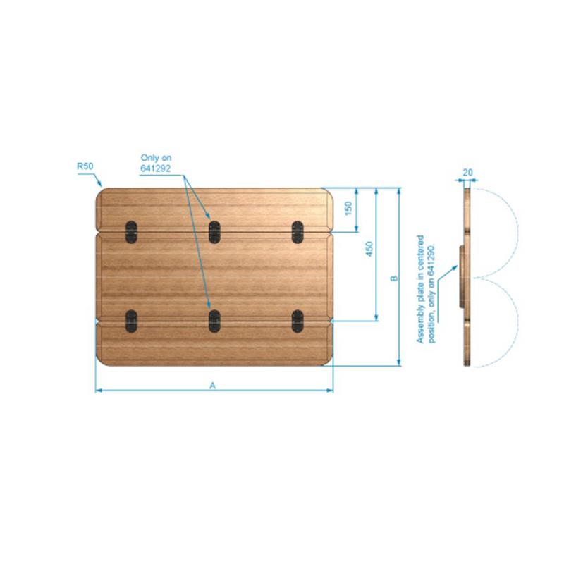 Bordsskiva Miami Teak 70x60