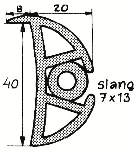Relingslist Rl 42 Svart 20m