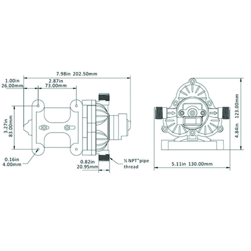 Spolpumpkit Seaflo 19,7l 12v