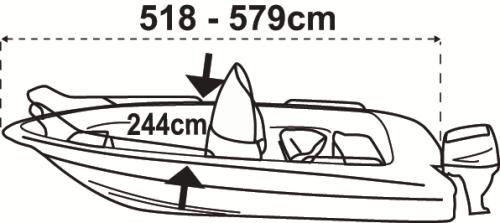 Båtkapell Överdrag 580-650cm