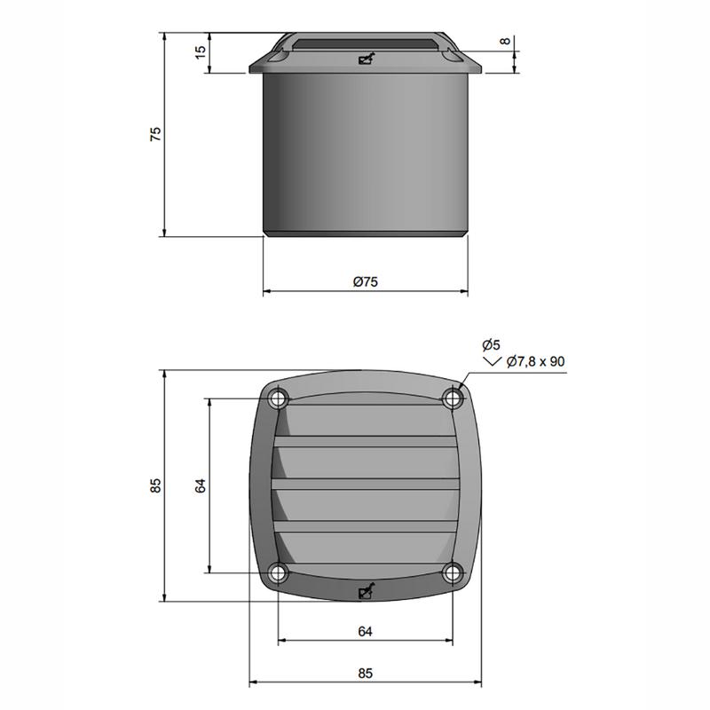 Ventilgaller 85x85 Stos S Roca