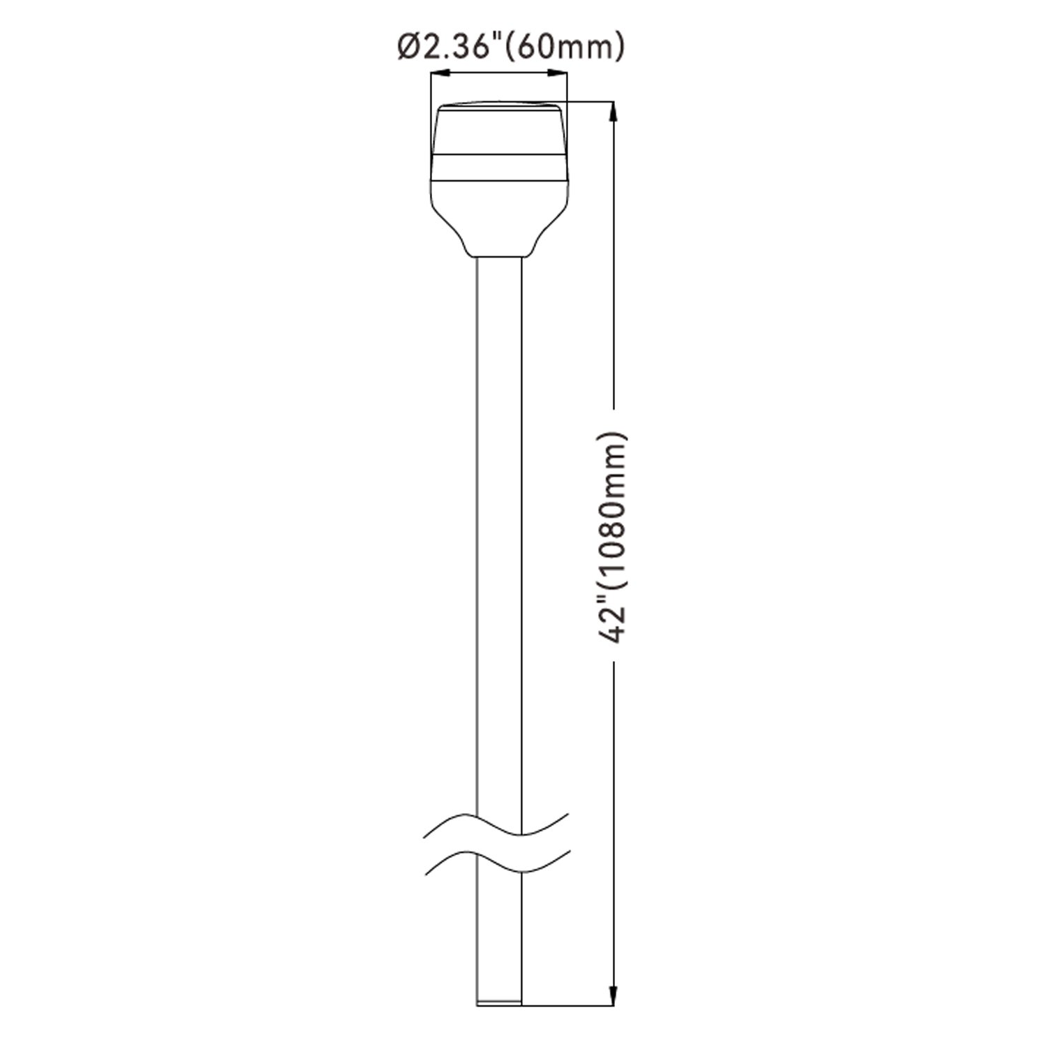 Lanternstång Led 42" Plug Sv