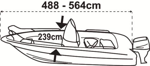 Båtkapell Överdrag 580-650cm