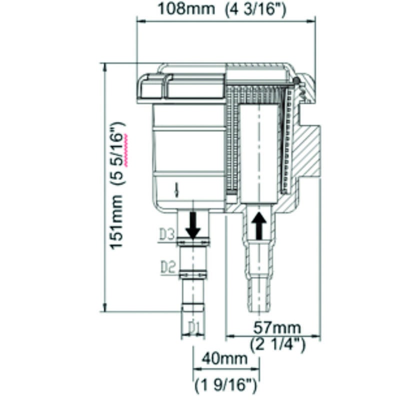 Sjövattenfilter 23-51l