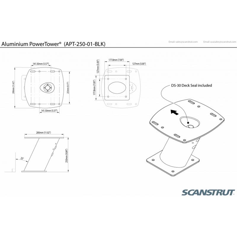 Scanstrut Radartorn 250mm Blk