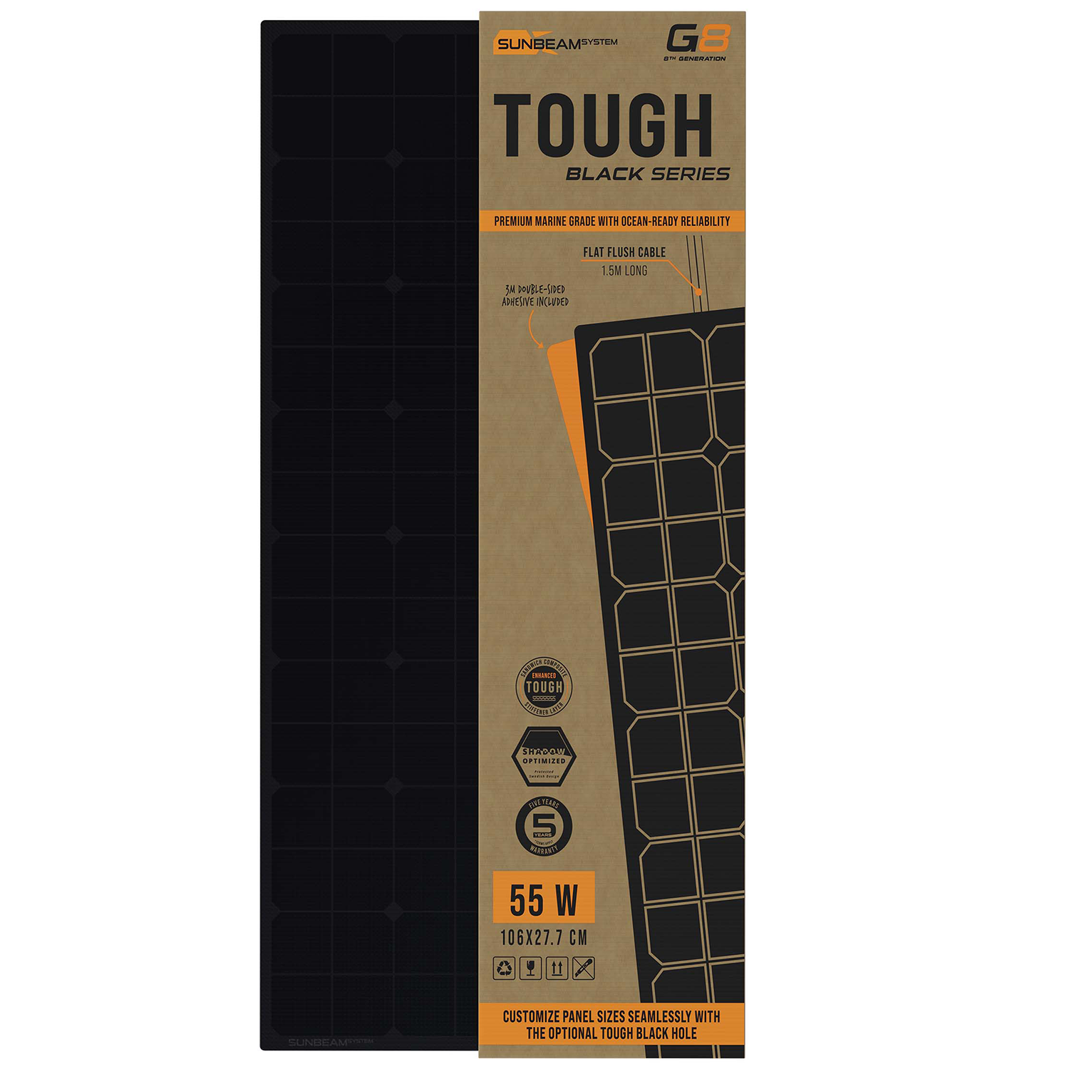 Solpanel 55w Sunbeam Longfl Bl