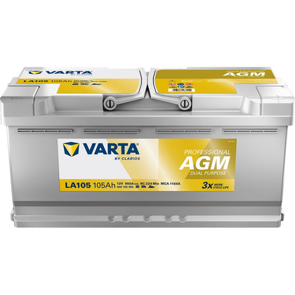 Batteri Varta Agm Dual 105ah