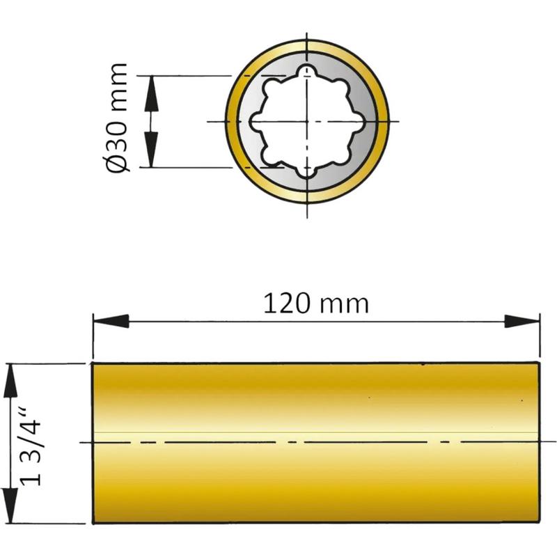 Vetus Cutlesslager  30mm 120mm