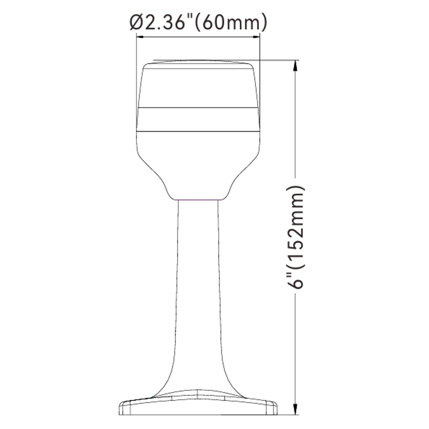 Lanternstång Led 6" Fast Vit