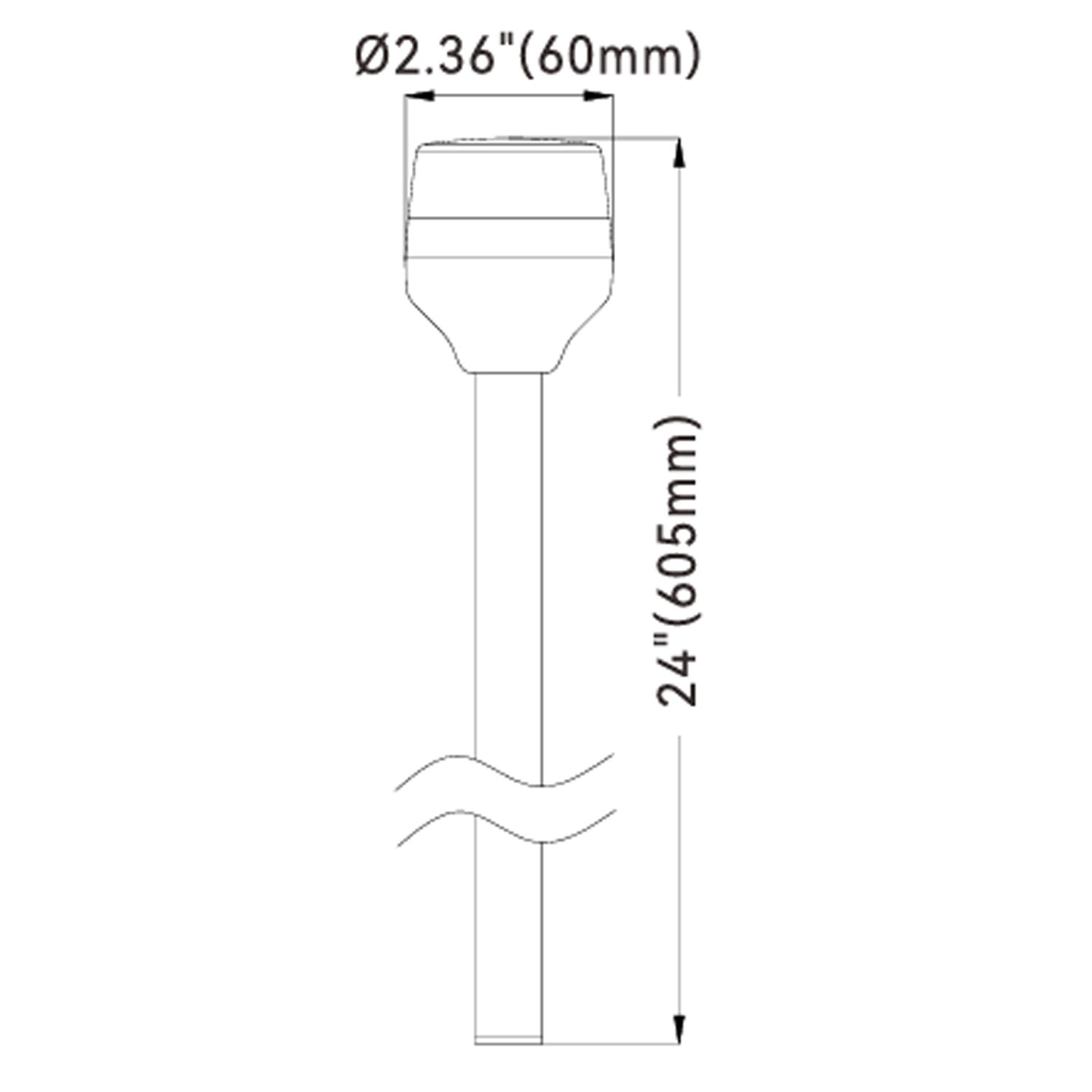 Lanternstång Led 24" Plug Sv
