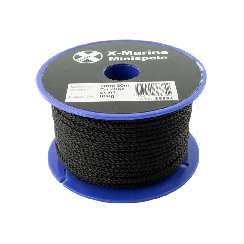Minispole 2mm 30m Svart